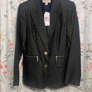 MICHAEL Michael Kors Navy and Gold Blazer